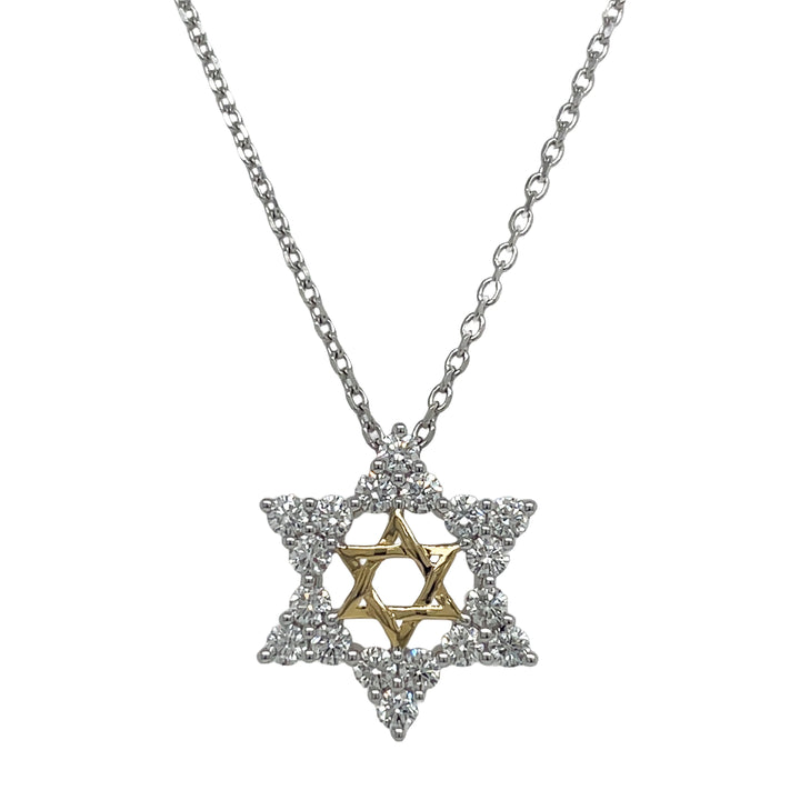 18kt White and Yellow Gold Diamond Star Pendant