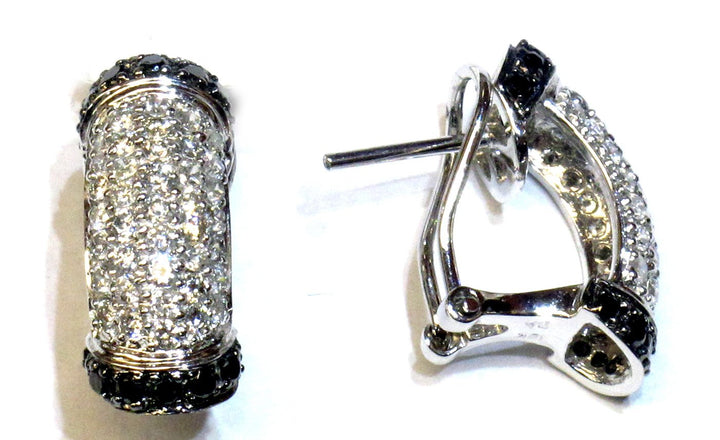 18kt White Gold Black and White Diamond Earrings