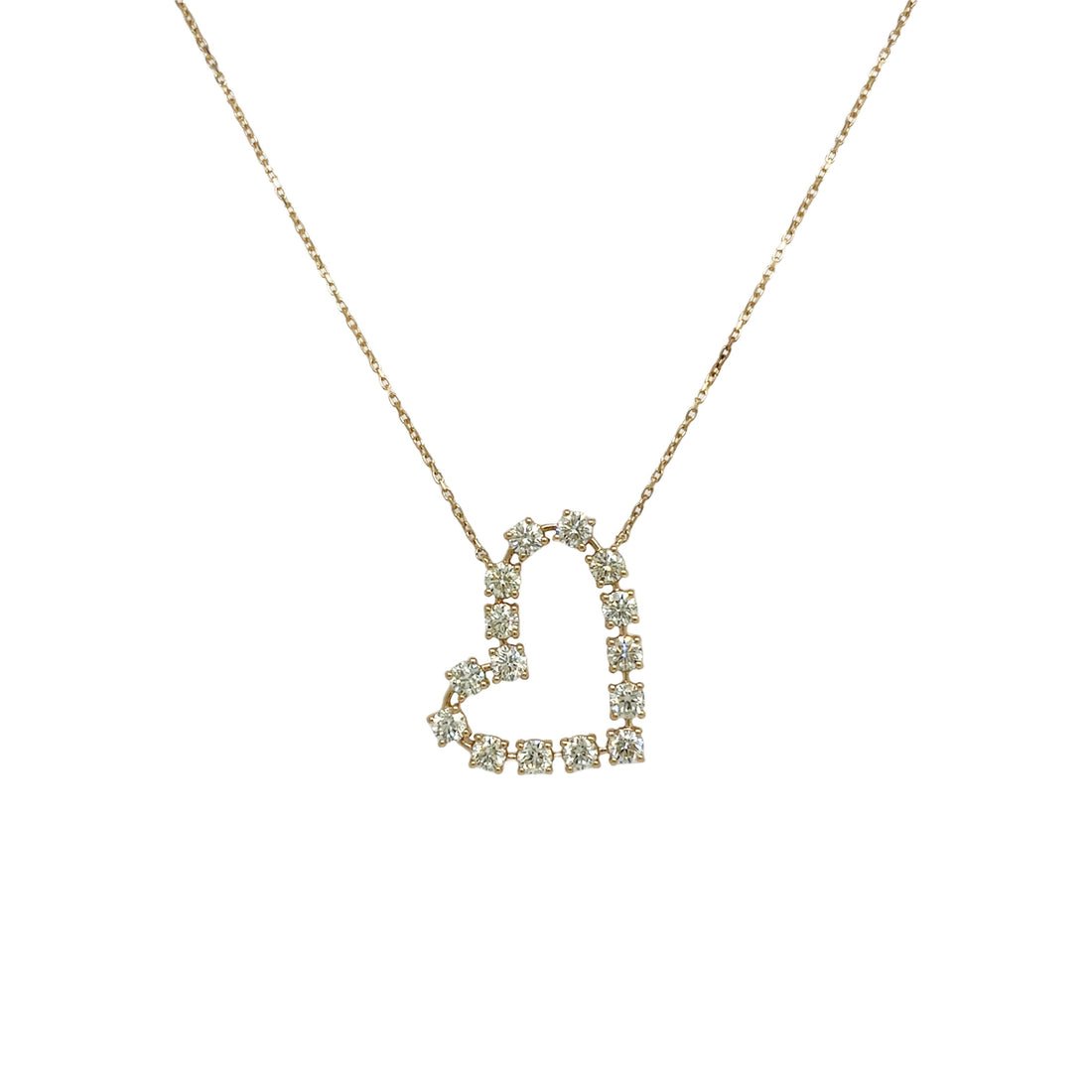 18kt Yellow Gold Diamond Heart Pendant