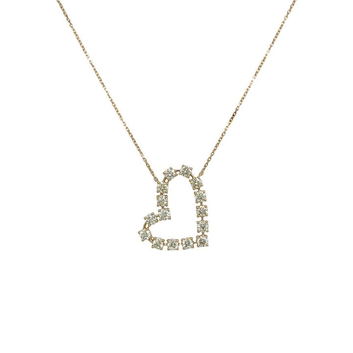 18kt Yellow Gold Diamond Heart Pendant