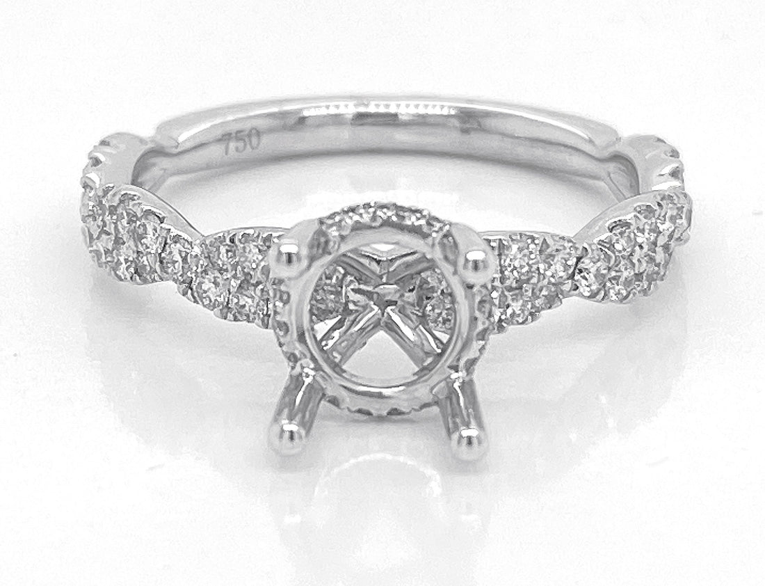 18kt White Gold Diamond Semi Mount