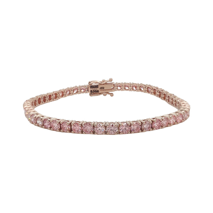 14kt Rose Gold Lab Pink Diamond Tennis Bracelet