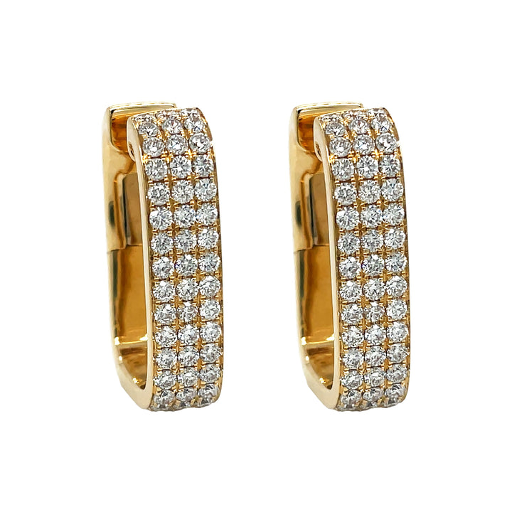 18kt Yellow Gold Diamond Hoops