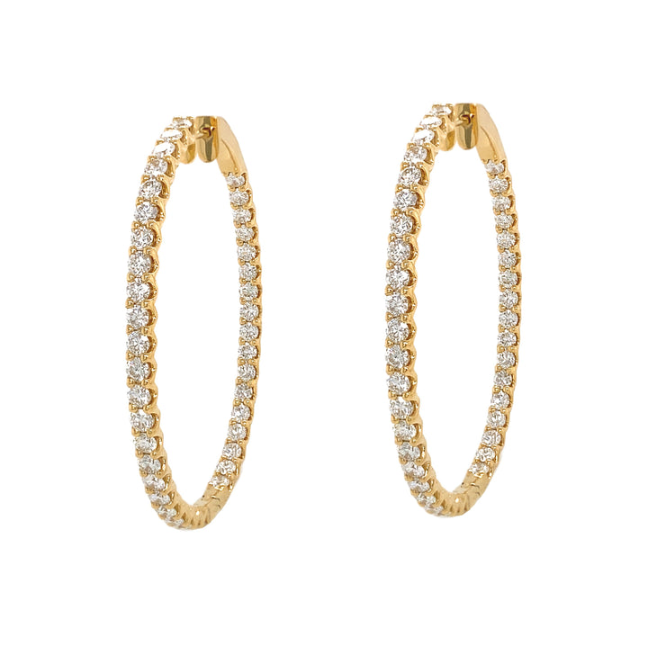 18kt Yellow Gold Diamond Hoops