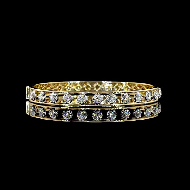 14kt Yellow And White Gold Lab Diamond Bangle