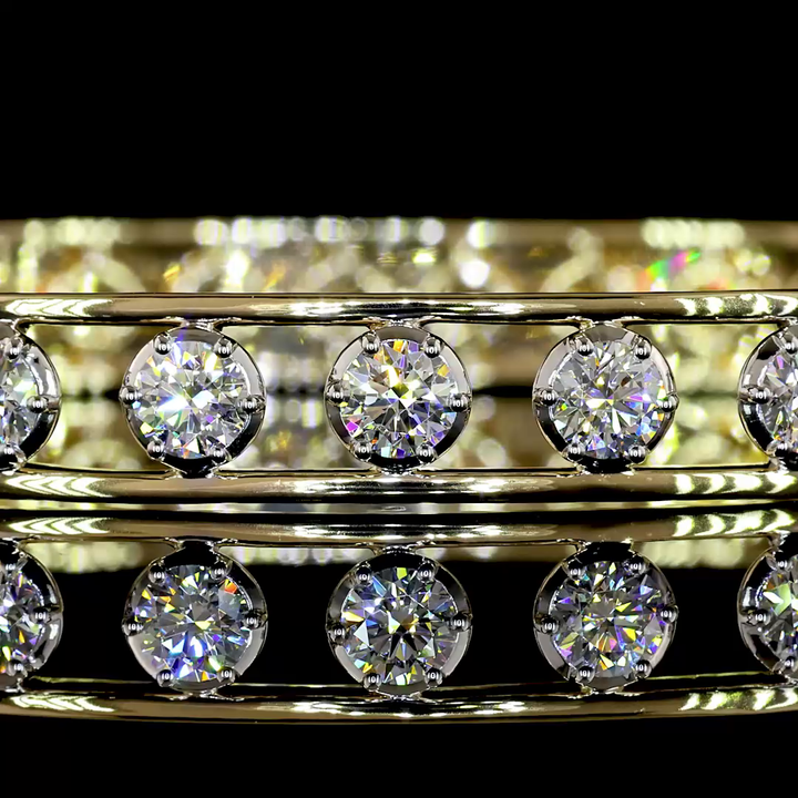 14kt Yellow And White Gold Lab Diamond Bangle