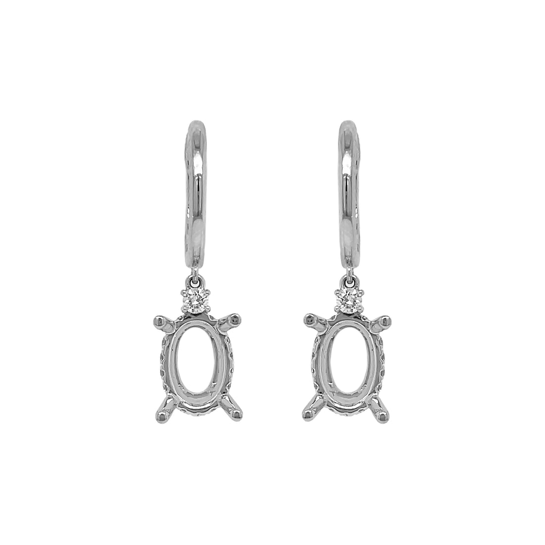 18kt Whit Gold Diamond Dangling Earring Mount