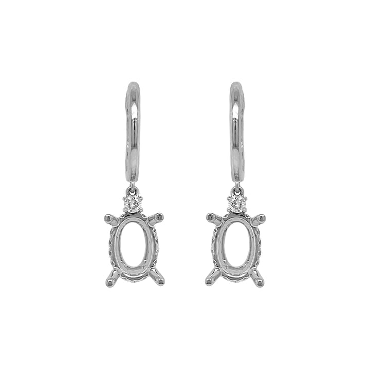 18kt Whit Gold Diamond Dangling Earring Mount