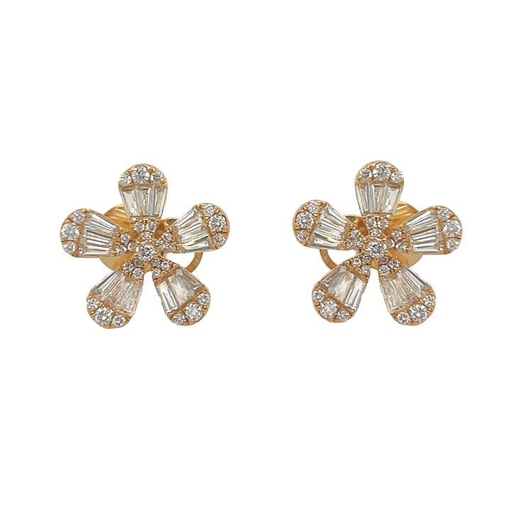 18kt Yellow Gold Diamond Earrings