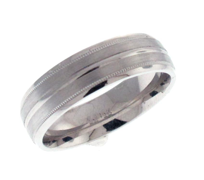 14kt White Gold Men's Wedding Band