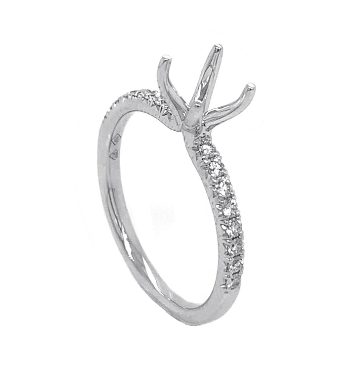 18kt White Gold Diamond Semi Mount