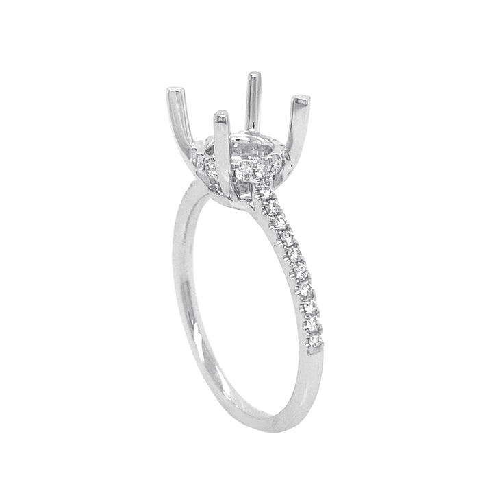 18kt White Gold Diamond Semi Mount