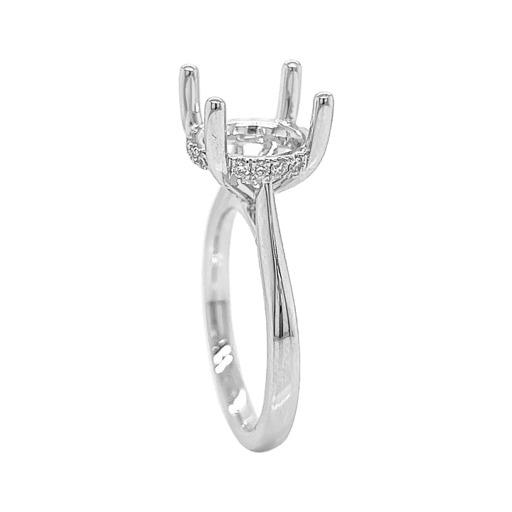 18kt White Gold Diamond Semi Mount