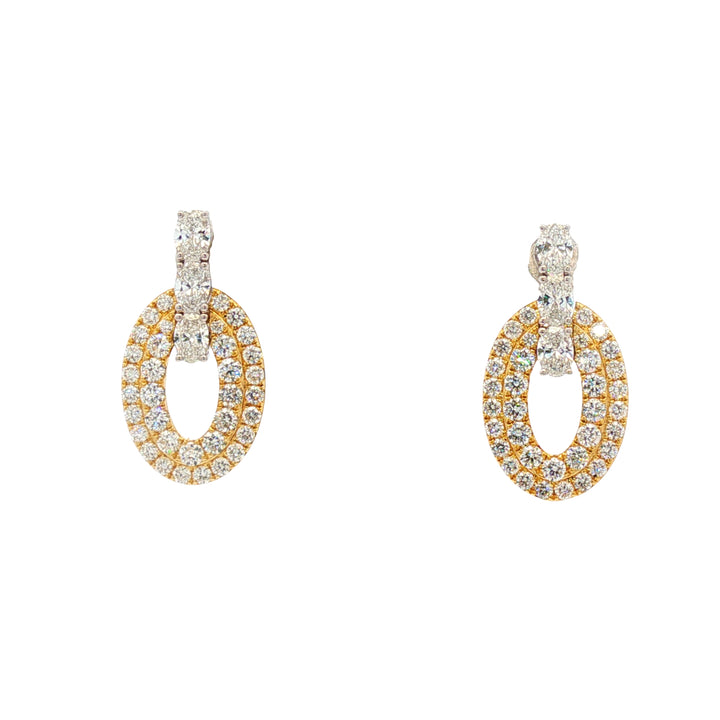 14kt Yellow And White Gold Lab Diamond Dangling Earrings