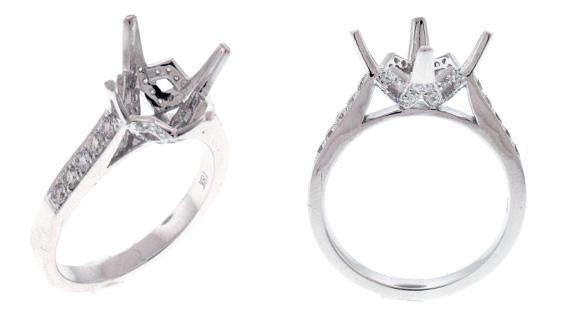 18kt White Gold Diamond Semi Mount