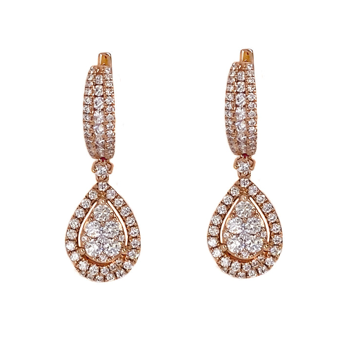 18kt Rose Gold Diamond Earrings