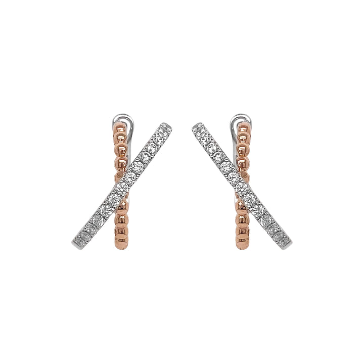 18kt White And Rose Gold Diamond Earring