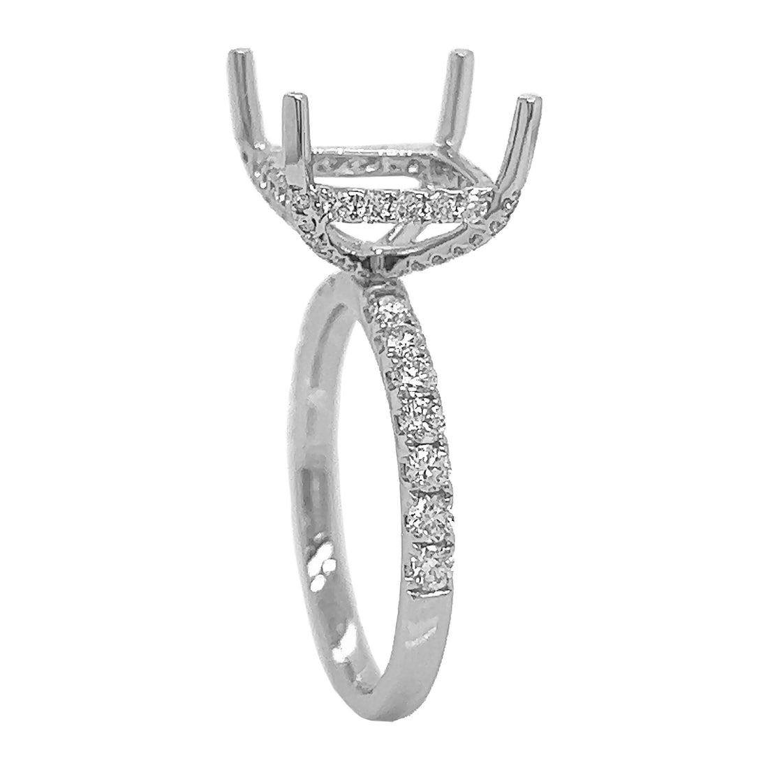 18kt White Gold Diamond Semi Mount