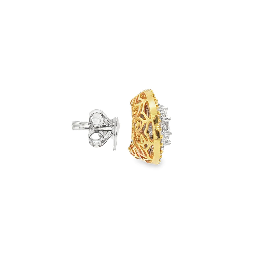 18kt Yellow And White Gold Diamond Earring