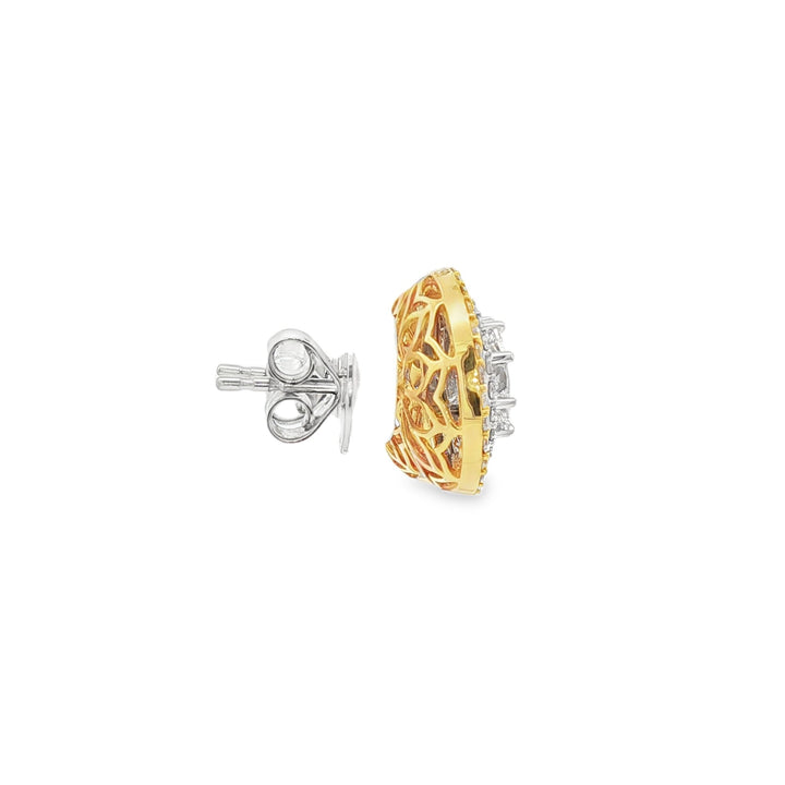 18kt Yellow And White Gold Diamond Earring
