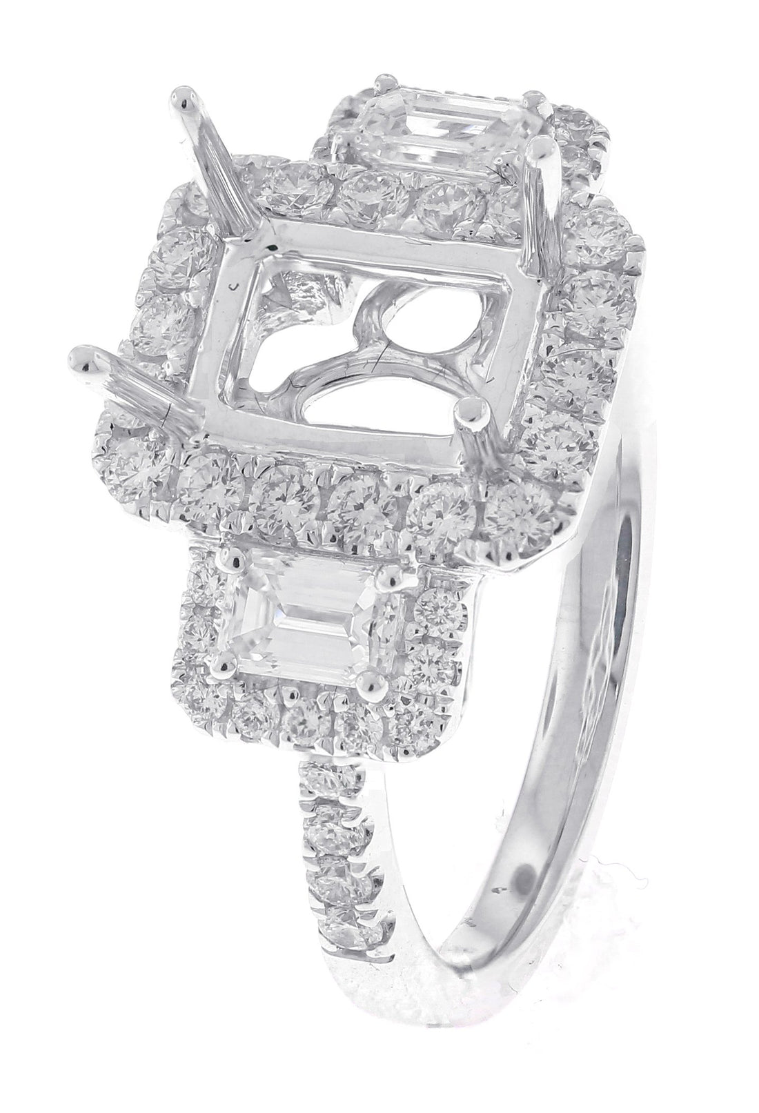 18kt White Gold Diamond Halo Semi Mount