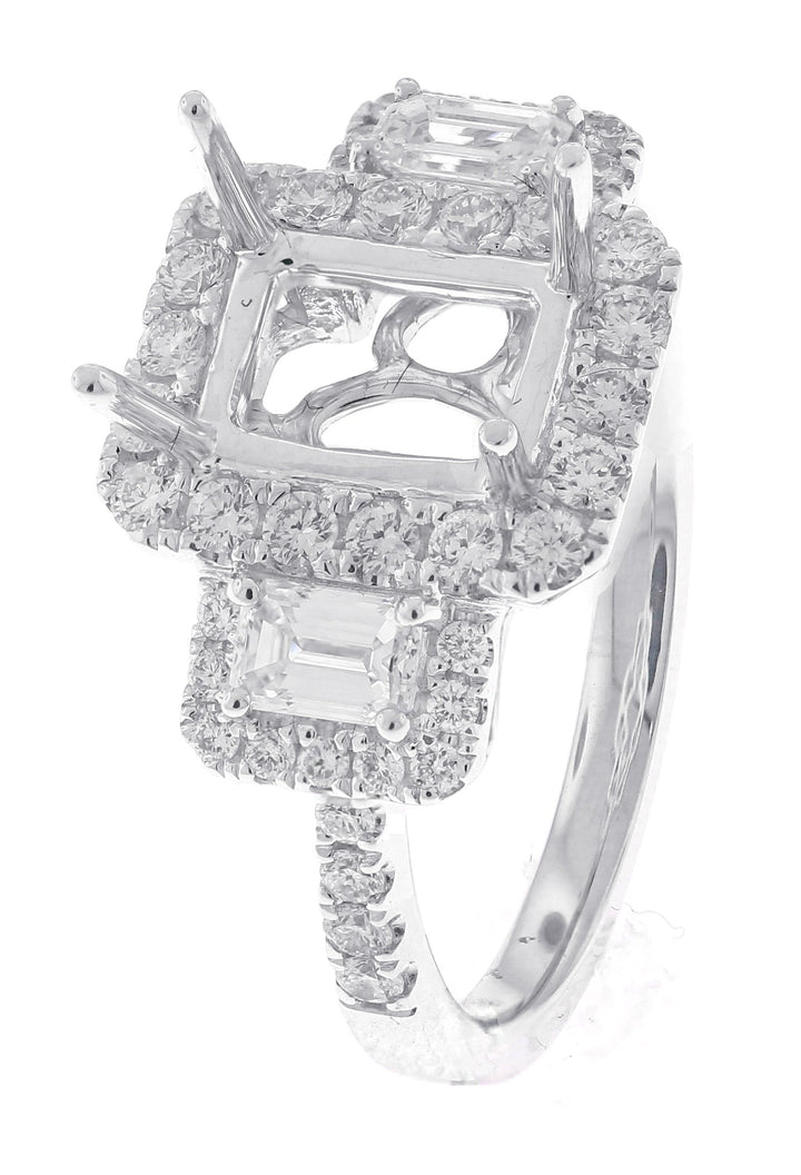 18kt White Gold Diamond Halo Semi Mount