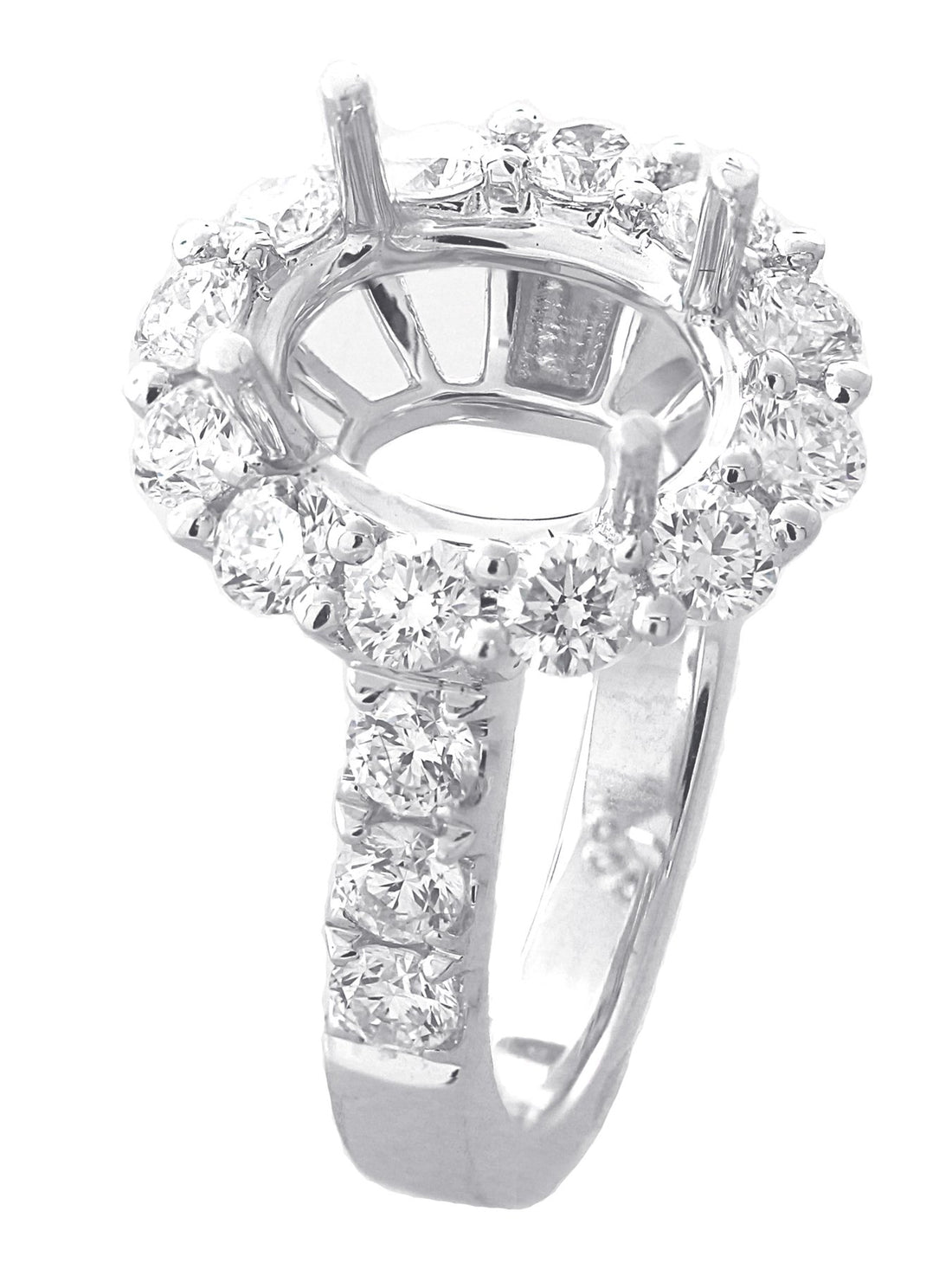 18kt White Gold Diamond Halo Semi Mount