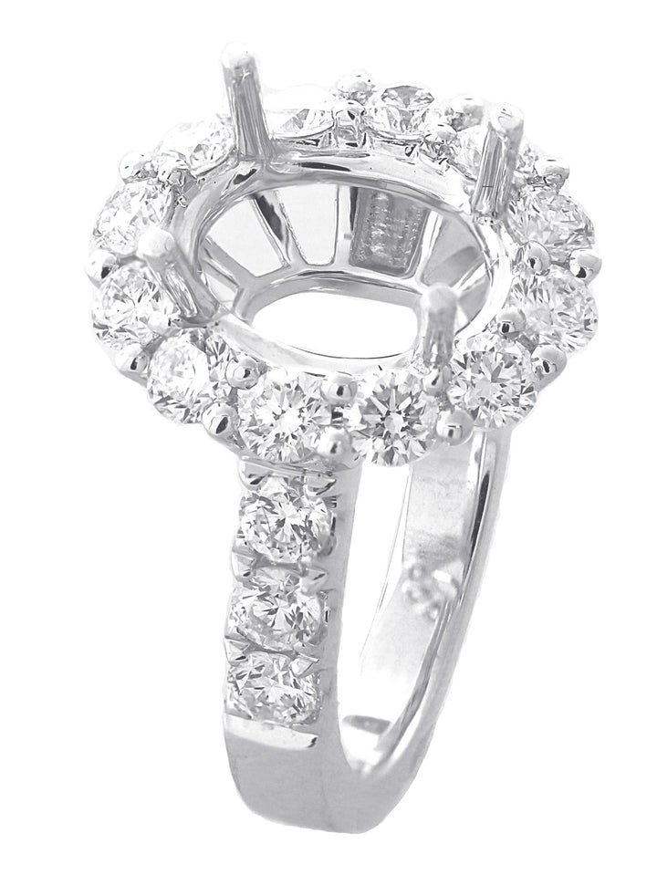 18kt White Gold Diamond Halo Semi Mount