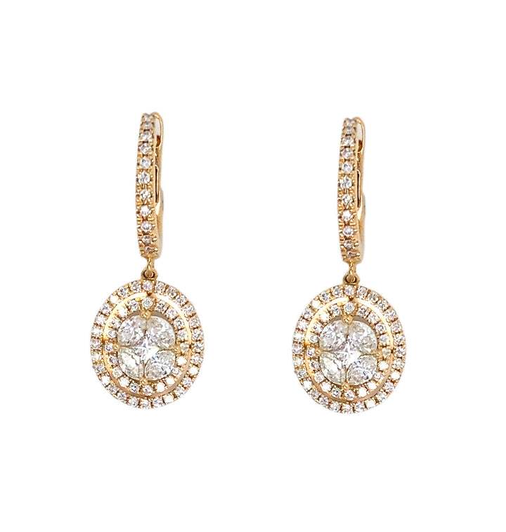 18kt Yellow Gold Diamond Earrings