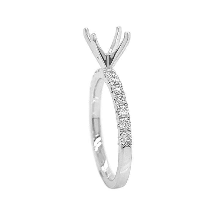 18kt White Gold Diamond Semi Mount