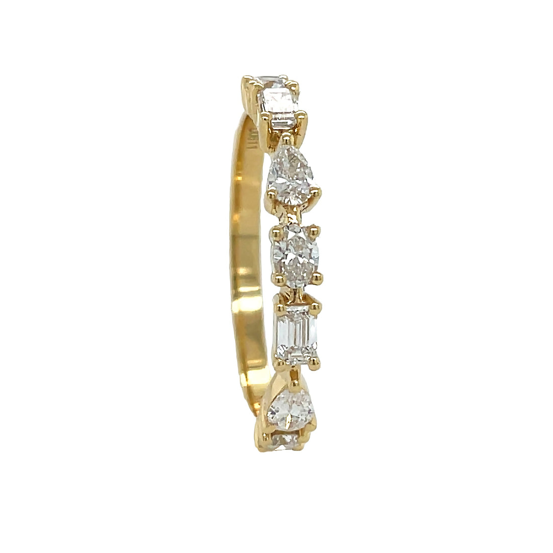 18kt Yellow Gold Diamond Half-way Band
