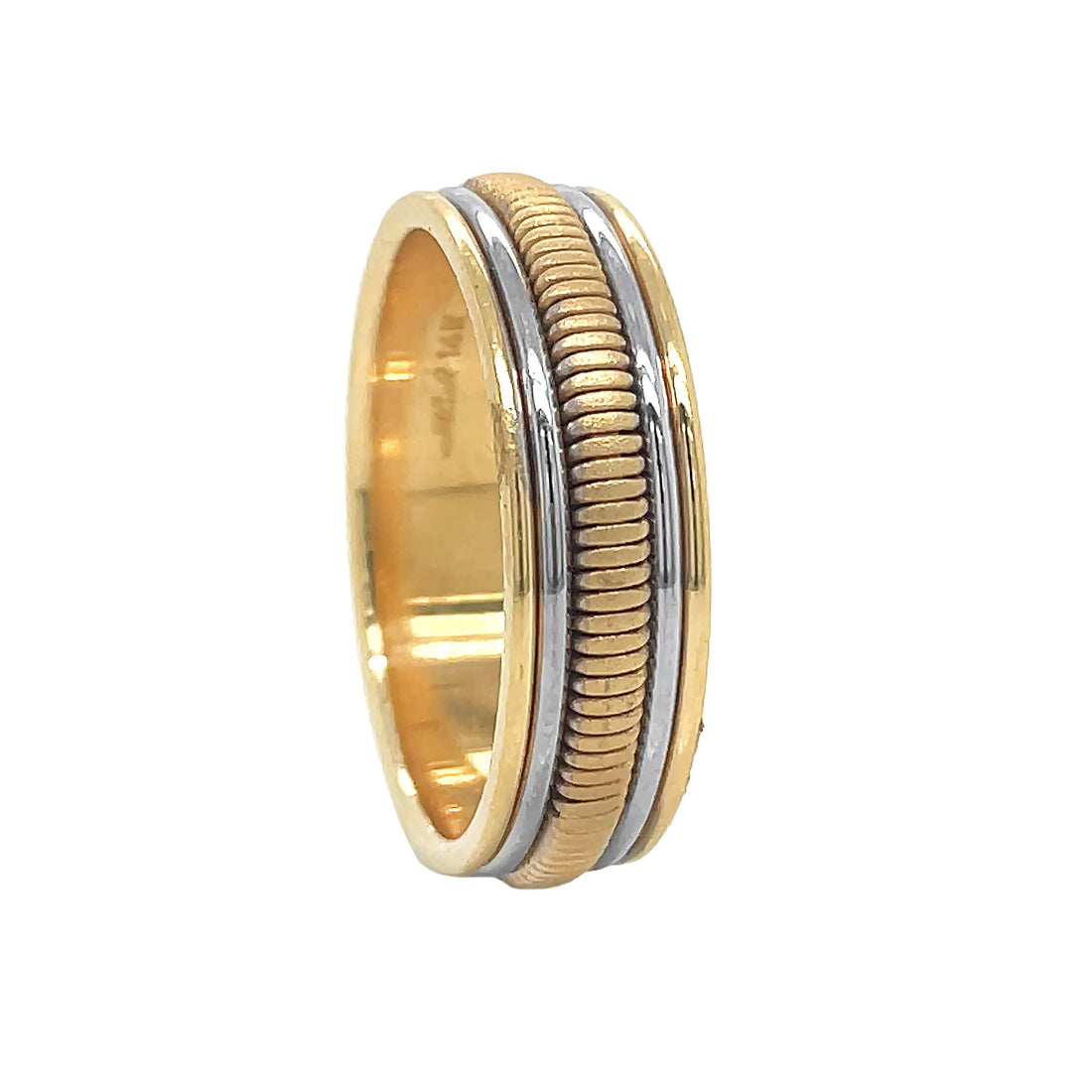 14kt White And Yellow Gold Men's Wedding Band