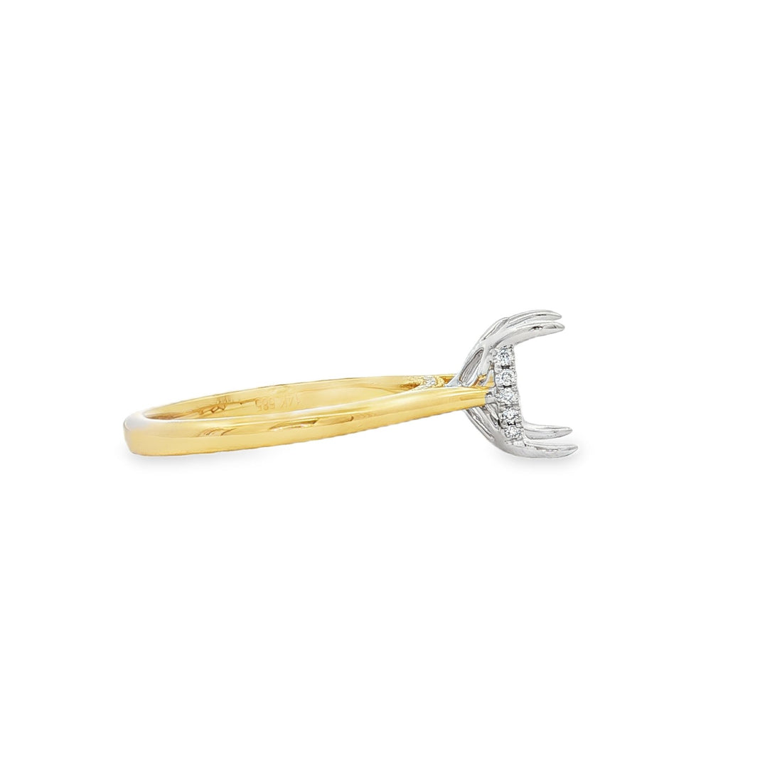 14kt Yellow And White Gold Lab Diamond Semi-Mount