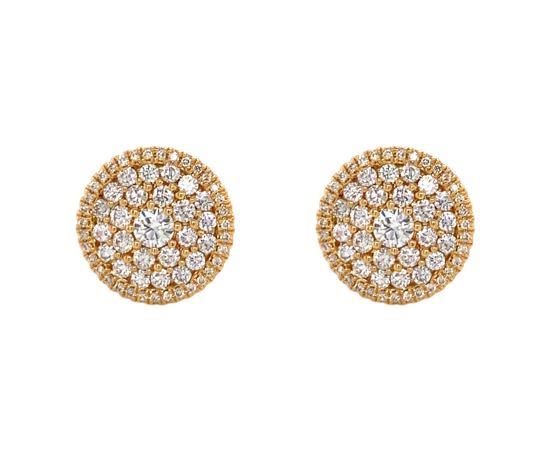 18kt Yellow Gold Diamond Earrings