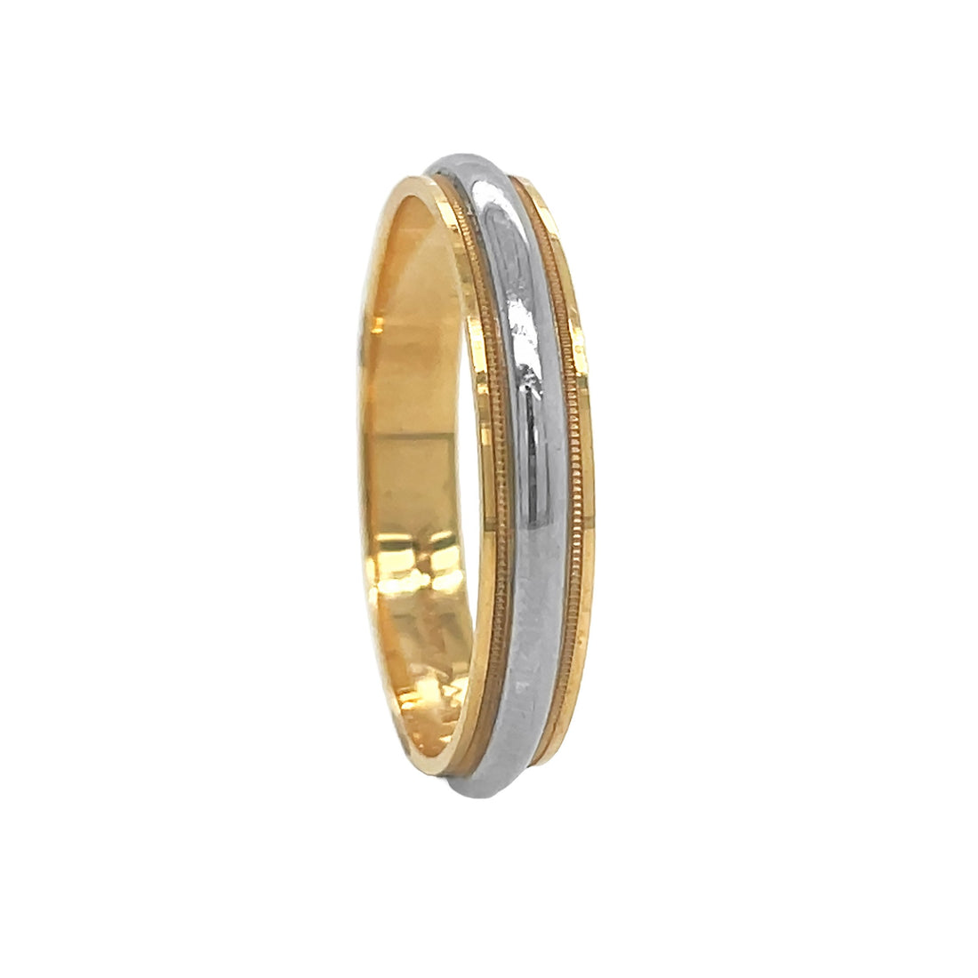 Platinum And 18kt Yellow Gold Men's Wedding Band