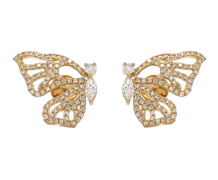 18kt Yellow Gold Diamond Earrings