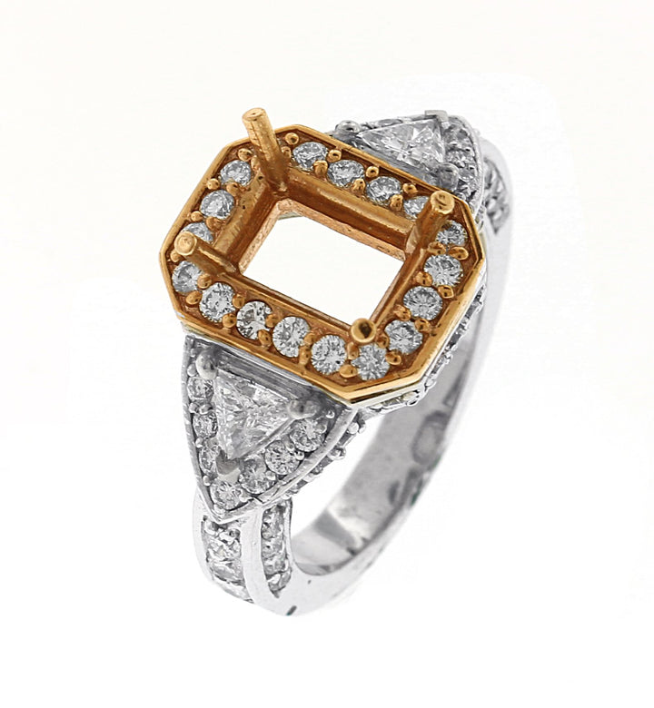 14kt White And Rose Gold Diamond Semi Mount