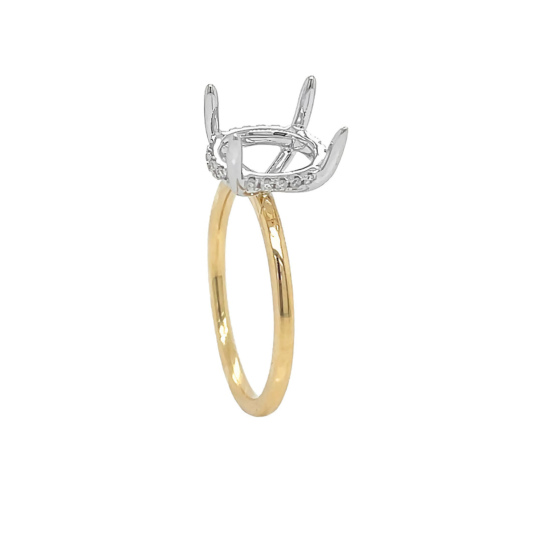 18kt Yellow and White Gold Diamond Semi-mount