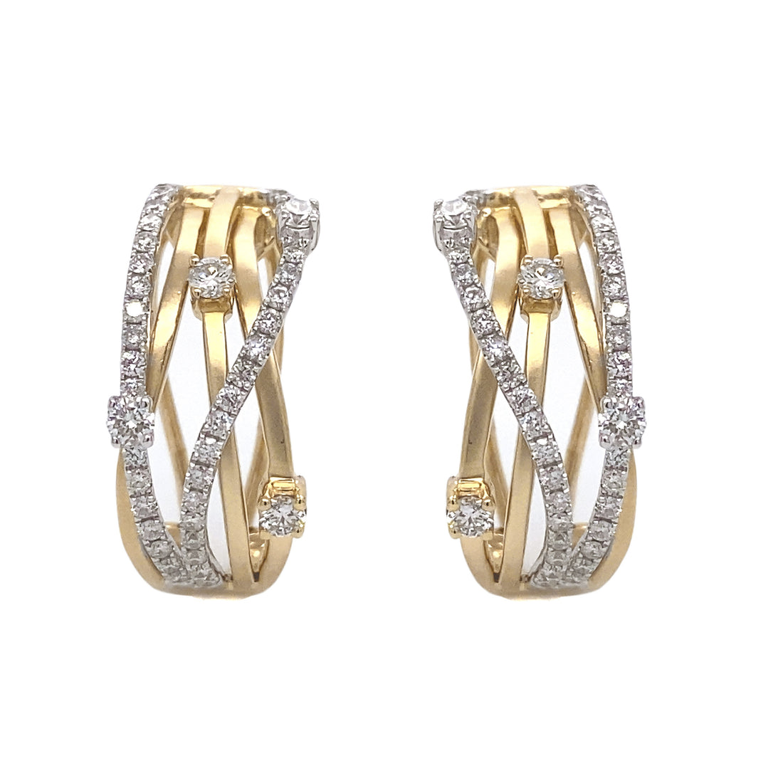 18kt Yellow Gold Diamond Earrings