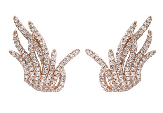 18kt Rose Gold Diamond Earrings