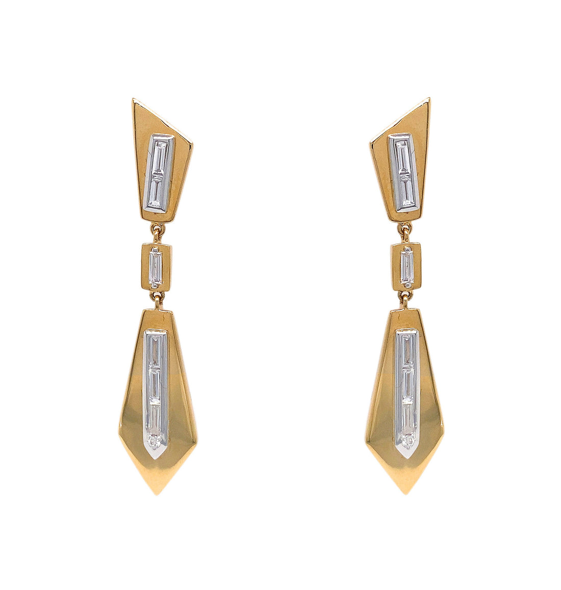 18kt Yellow Gold Diamond Earrings
