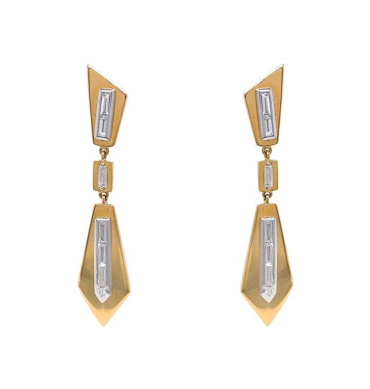 18kt Yellow Gold Diamond Earrings