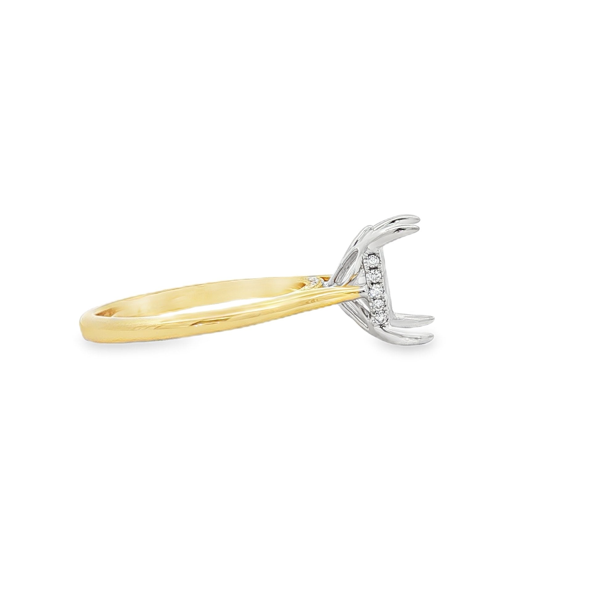 14kt Yellow And White Gold Lab Diamond Semi-Mount