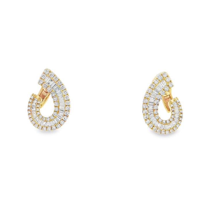 18kt Yellow Gold Diamond Earrings