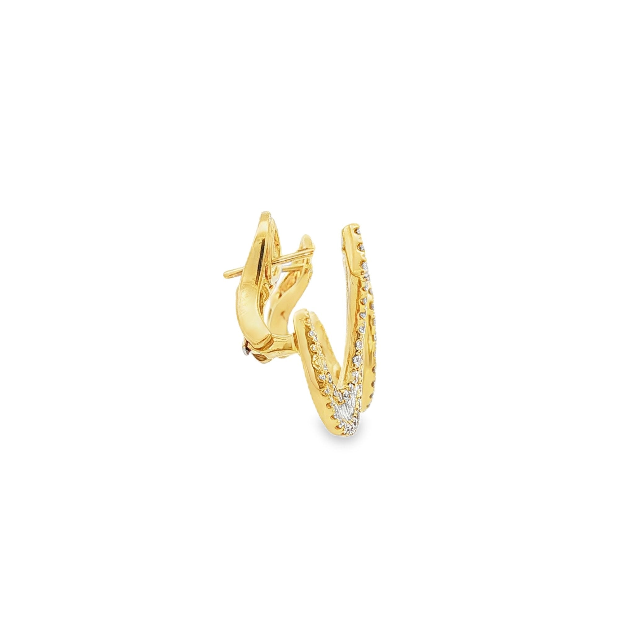 18kt Yellow Gold Diamond Earrings