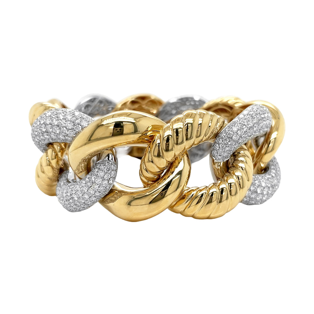 18kt Yellow and White Gold Diamond Link Bracelet