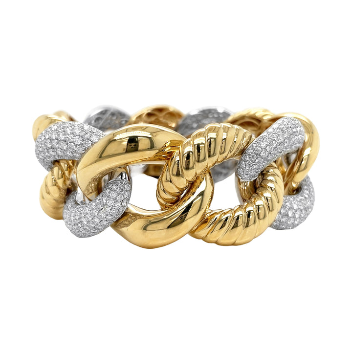 18kt Yellow and White Gold Diamond Link Bracelet