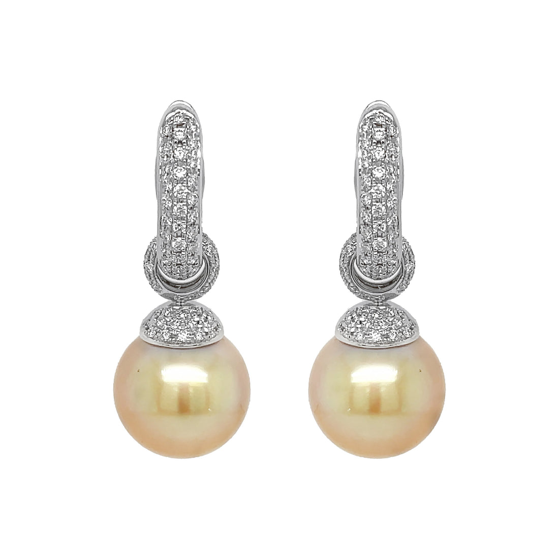 18kt White Gold Diamond and Pearl Earrings