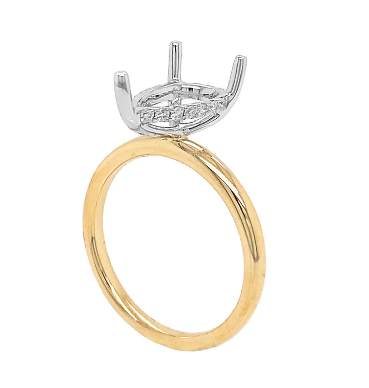 18kt Yellow Gold Diamond Semi-mount