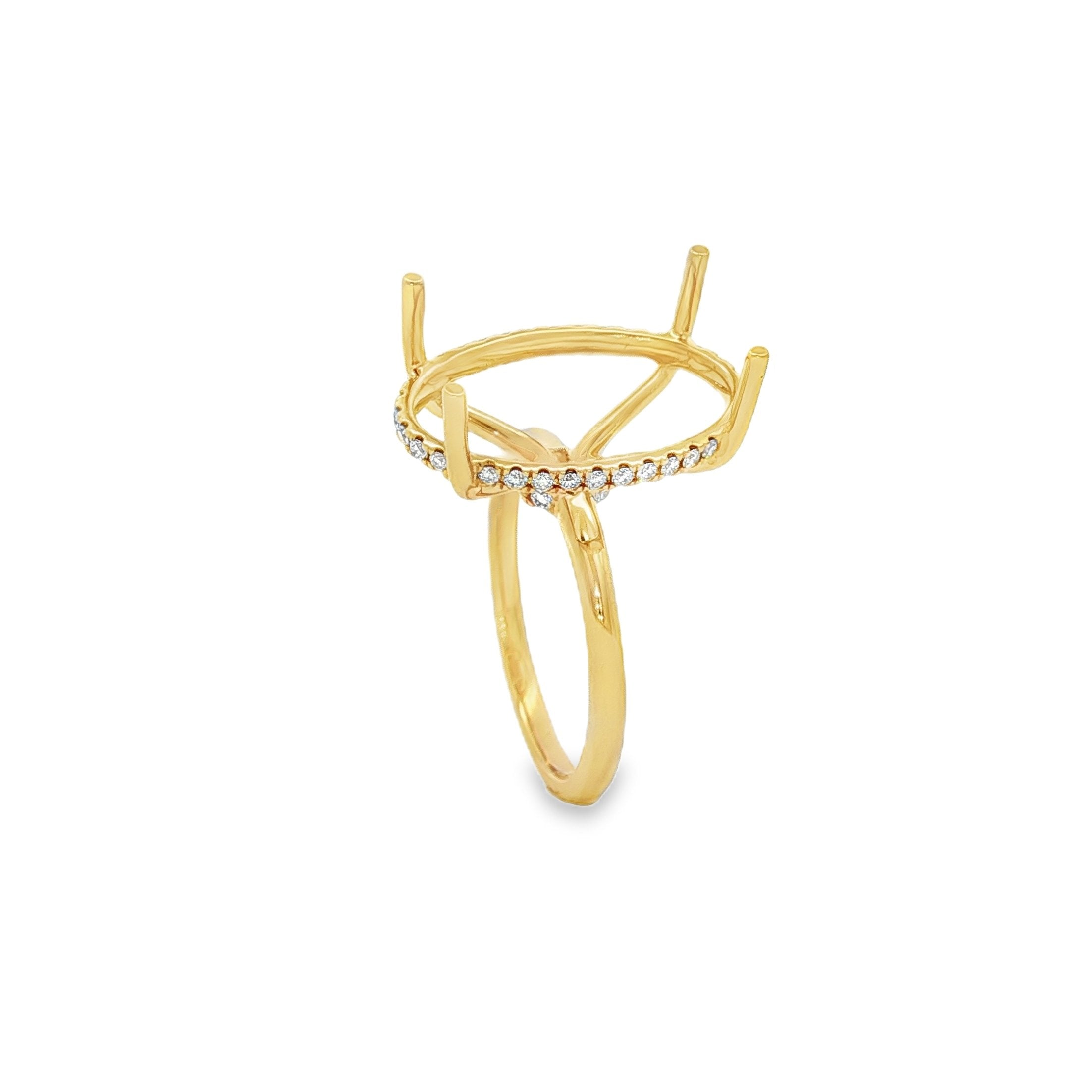 14kt Yellow Gold Diamond Semi-mount